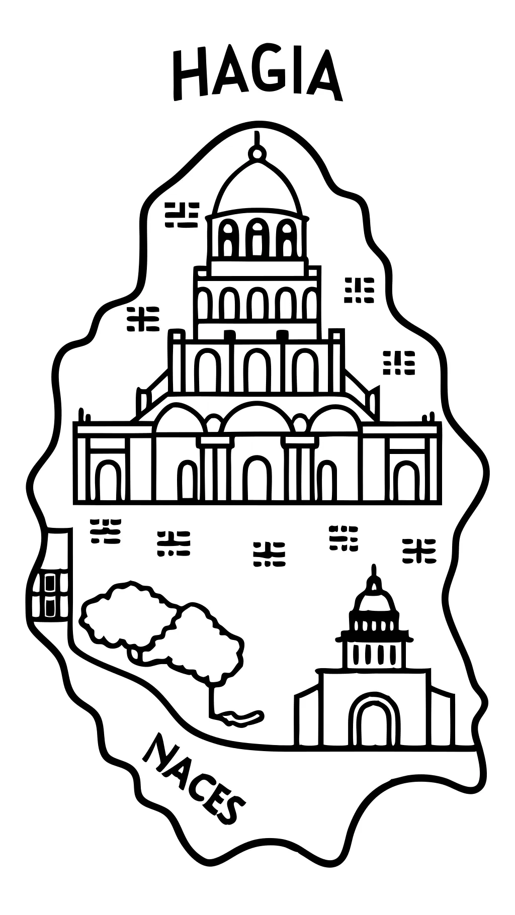 Hagia Sophia Carte de l’endroit où Constantin Ruged Coloring Page